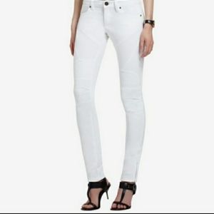 BCBG white moto jeans 26